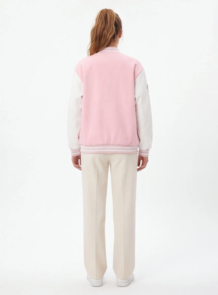 Back view of Pink color block fun peek by Grozavu