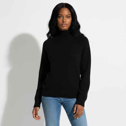 Knit Zipper Sweater Jacket – High Neck