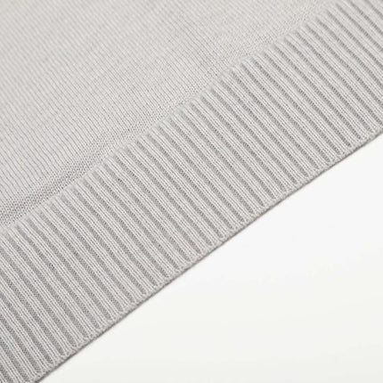 High Neck Street Knit Sweater – Loose Fit close-up of ribbed hem detail