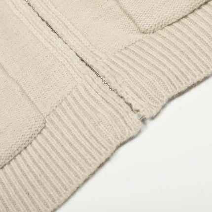 Chaqueta de Suéter de Punto con Cremallera – Cuello Alto