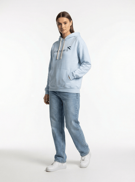 Close-up of washed oversized hoodie fabric