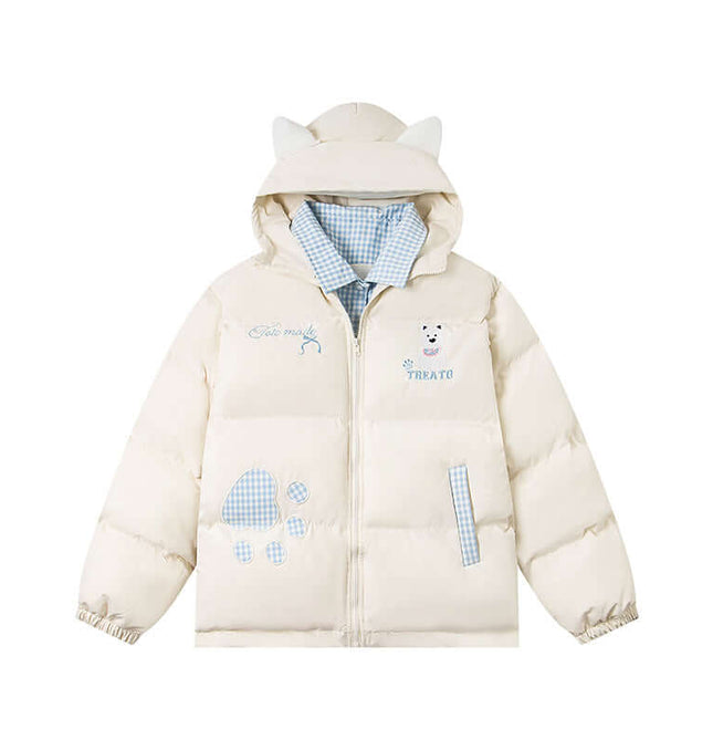 Hooded Cotton Puffer Coat – Loose Fit