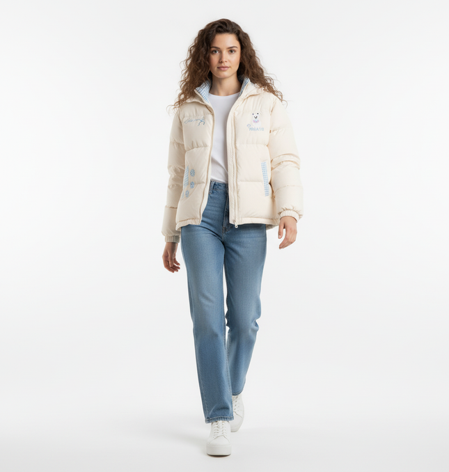 Hooded Cotton Puffer Coat – Loose Fit