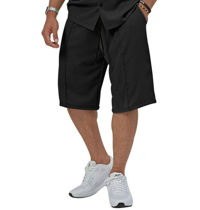 New men's new lapel casual shirt shorts two-piece set at €55.99