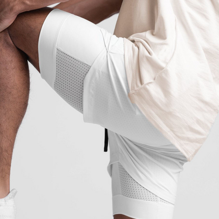 Double layer breathable anti-exposure basketball pants running training sports shorts at €23.03