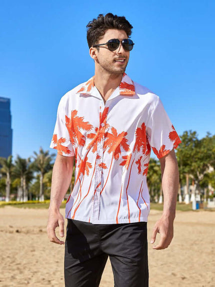 Summer new seaside casual Hawaiian short-sleeved shirt men's beach seaside at €39.56