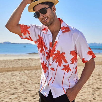 Summer new seaside casual Hawaiian short-sleeved shirt men's beach seaside at €39.56