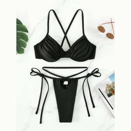 Women's sexy strappy split underwire bikini at €21.99