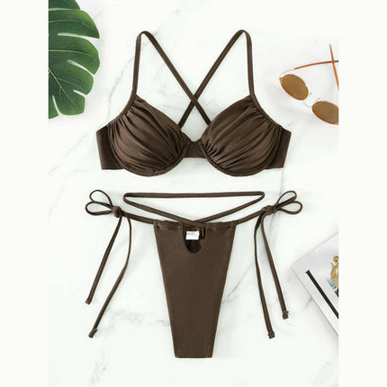 Women's sexy strappy split underwire bikini at €21.99