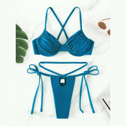 Women's sexy strappy split underwire bikini at €21.99