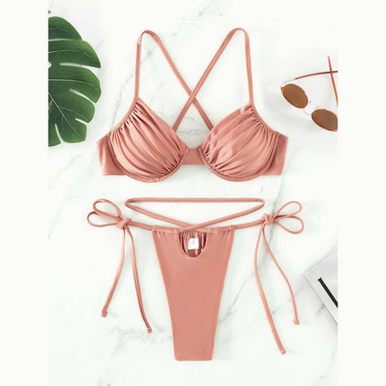 Women's sexy strappy split underwire bikini at €21.99