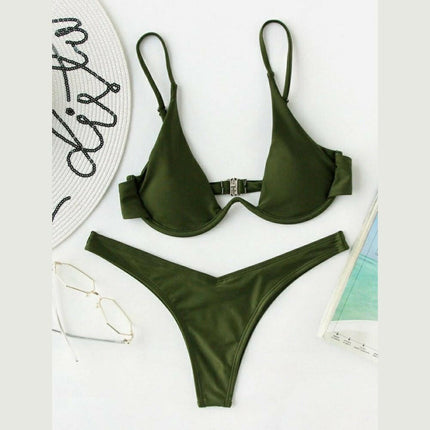 New sexy bikini solid color underwire swimsuit at €18.99