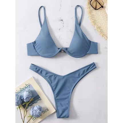 New sexy bikini solid color underwire swimsuit at €18.99