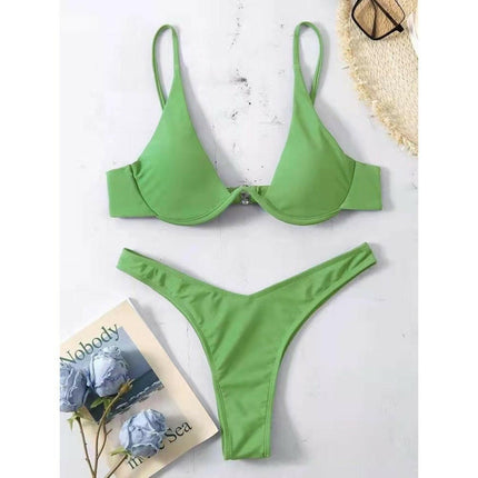 New sexy bikini solid color underwire swimsuit at €18.99