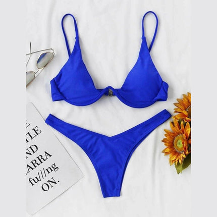 New sexy bikini solid color underwire swimsuit at €18.99