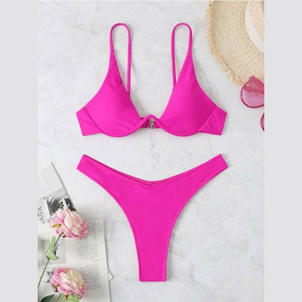 New sexy bikini solid color underwire swimsuit at €18.99