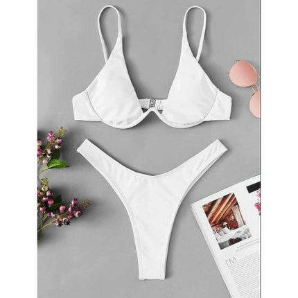 New sexy bikini solid color underwire swimsuit at €18.99