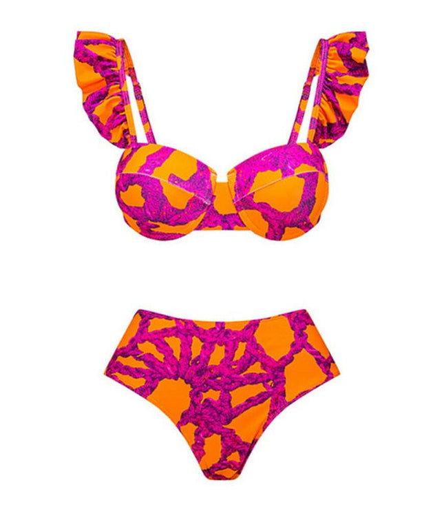 New Fashion Sexy Printed Vacation Bikini Set