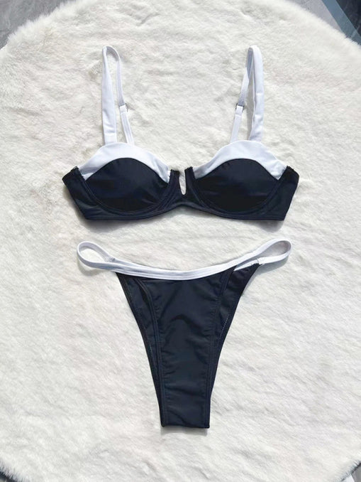 New bikini low waist stitching sexy split women's swimsuit swimsuit at €28.99