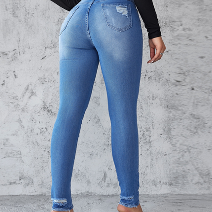 New style ripped jeans slim fit hip lift skinny trousers at €53.18