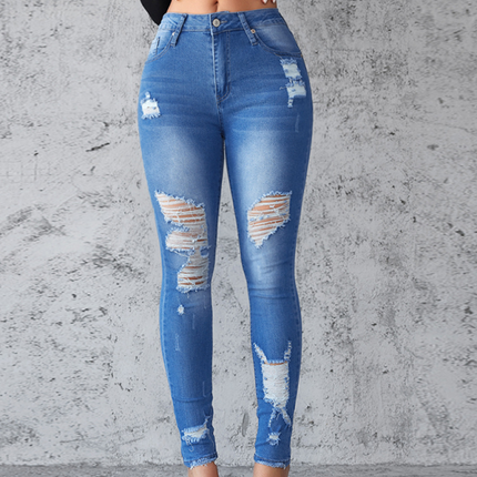 New style ripped jeans slim fit hip lift skinny trousers at €53.18