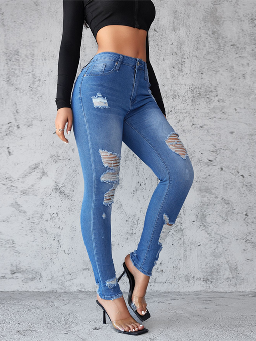 New style ripped jeans slim fit hip lift skinny trousers at €53.18