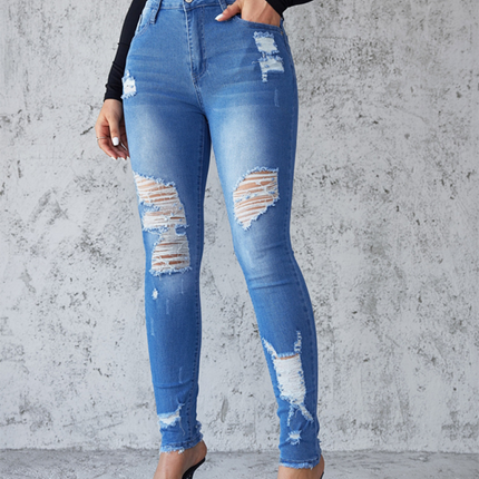 New style ripped jeans slim fit hip lift skinny trousers at €53.18