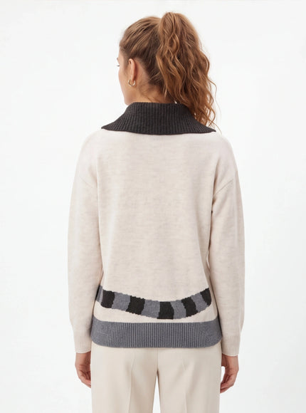 Blue cute cat shawl knit top with Grozavu logo