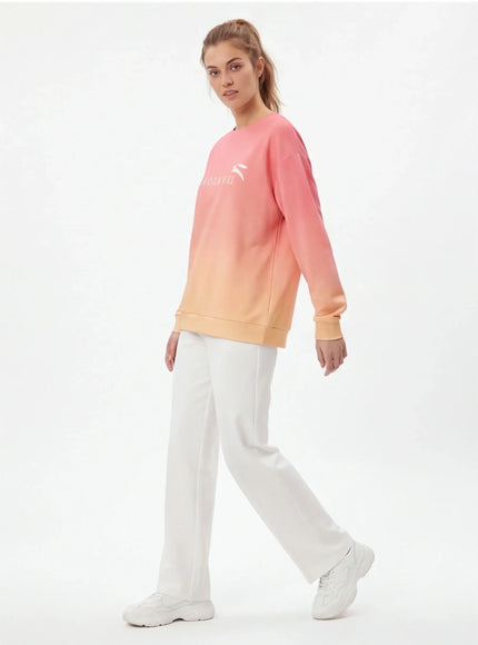 Model wearing oversized core sweatshirt by Grozavu