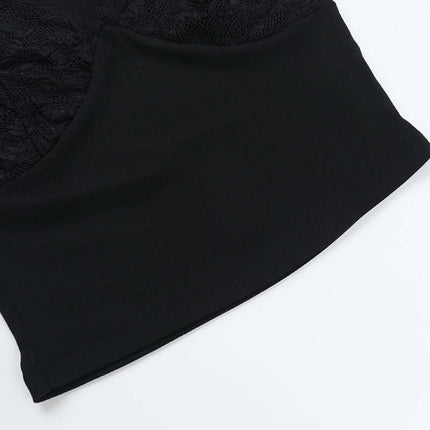 Lace Patchwork Strapless Vest – Slim Fit featuring elegant lace design and smooth fabric for modern street style.