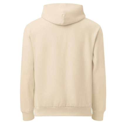 Back view of the Lane Seven LS16001 I Urban Hoodie in a neutral beige color, showcasing its clean design and oversized fit.