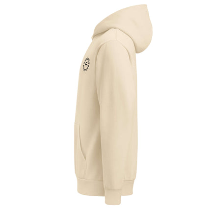 Lane Seven LS16001 I Urban Hoodie side view in beige color with logo detail.