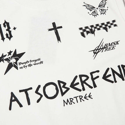 Letter Cross Print Tank Top - Loose Fit with unique graphic designs and cross print detail.