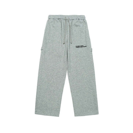 Letter Print Casual Pants – Loose Fit in light grey with modern design and relaxed fit for casual wear.