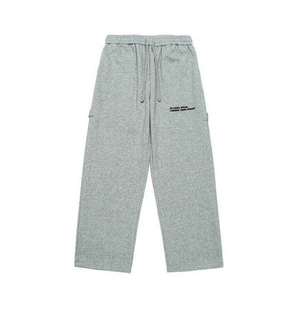Letter Print Casual Pants – Loose Fit in light grey with modern design and relaxed fit for casual wear.