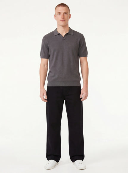 Back view of Black black basic jeans by Grozavu