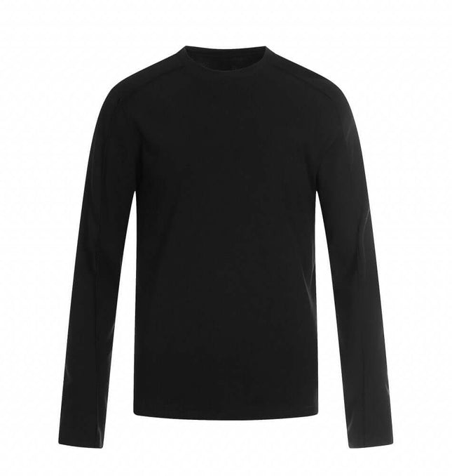 Bottom Knit Long Sleeve Pullover in black, featuring a classic round neck and long sleeves for a stylish look.