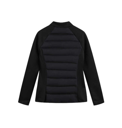 Back view of a sleek Stand Collar Short Down Jacket featuring a minimalist design and a modern silhouette.