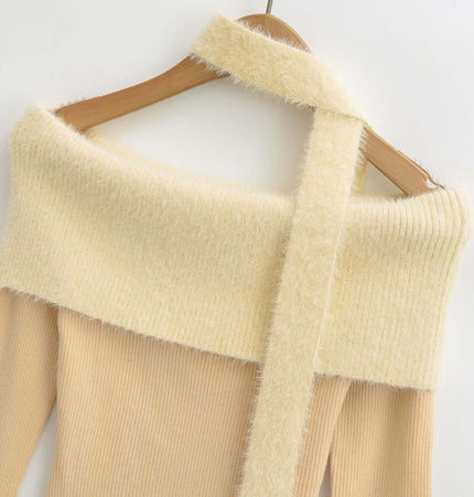 One Shoulder Long Sleeve Office Casual Top featuring a chic one-shoulder neckline and soft fabric.