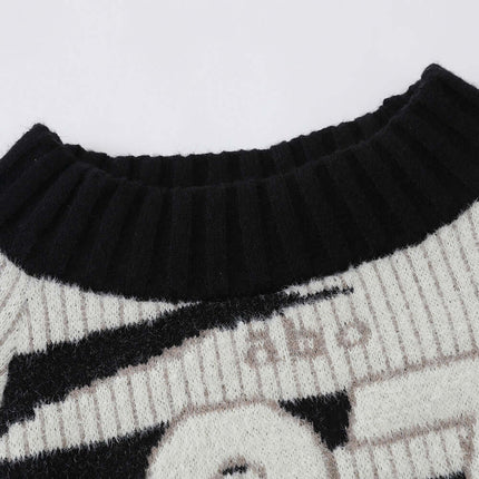 Close-up of the collar detail on the One-Shoulder Striped Knit Sweater – Slim Fit showcasing textured fabric.