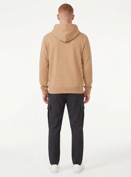 Back view of urban garment dyed hoodie by Grozavu