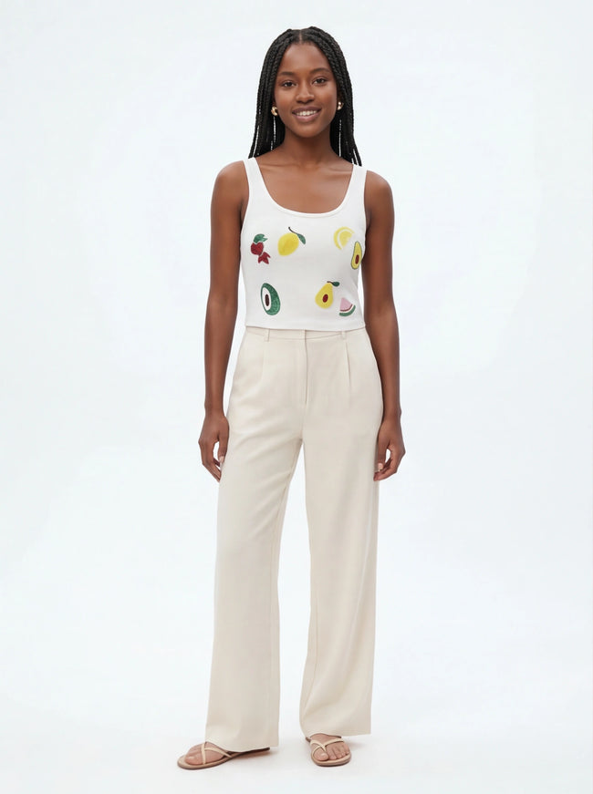 Premium Fit Bead Embroidery Embellished Camisole Top