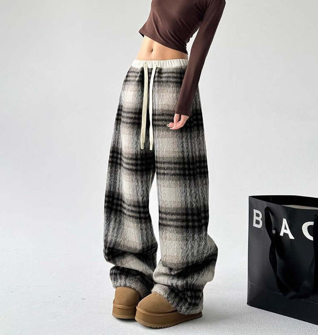 Plaid Flannel Fleece Lined Winter Pants