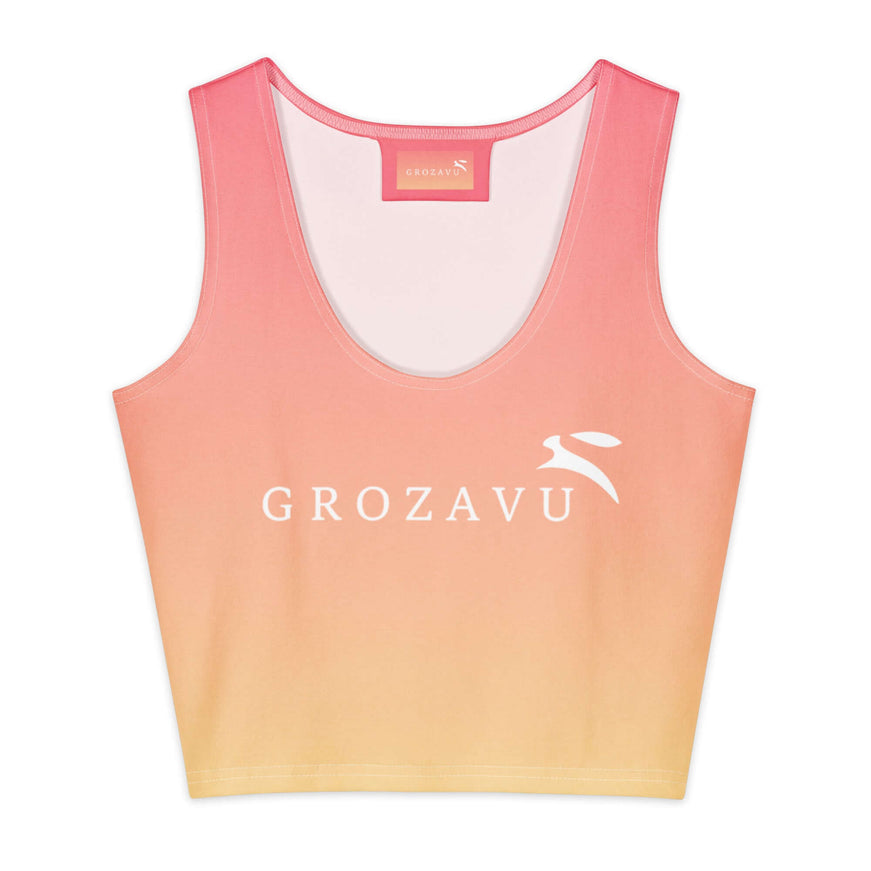 boxy crop top with Grozavu logo