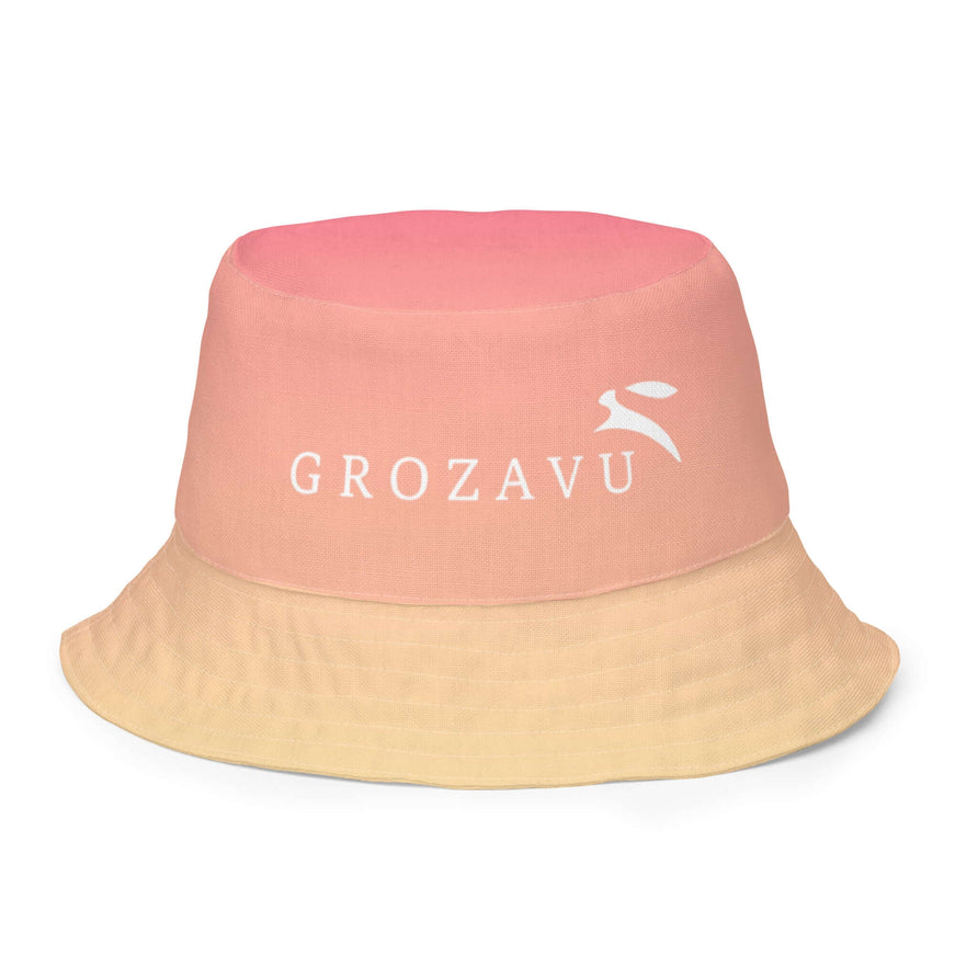 signature reversible bucket hat with Grozavu logo