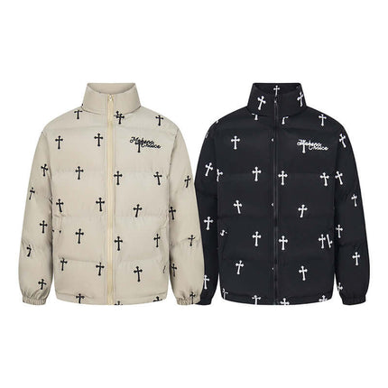 Veste matelassée en coton à col montant imprimé