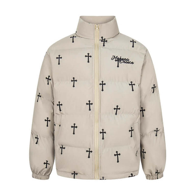 Giacca Puffer in Cotone con Collo alla Francese