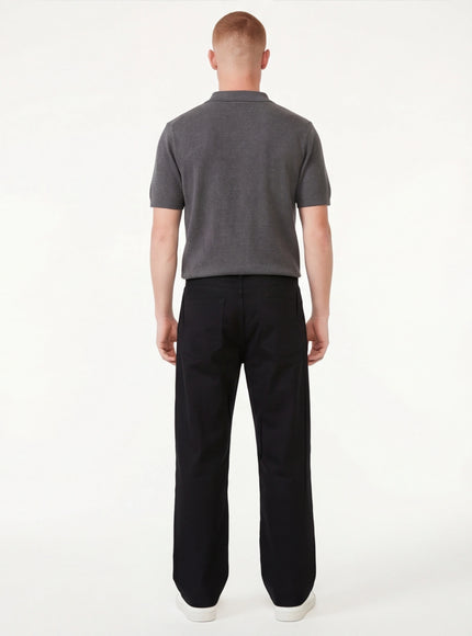 Black black basic jeans with Grozavu logo
