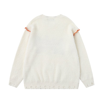 Knit Sweater with Letter Applique
