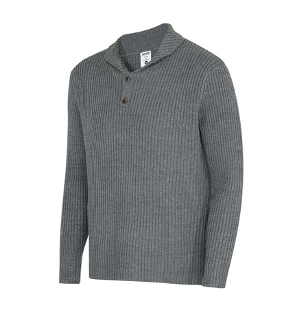Retro Turn-Down Collar Sweater - Loose Fit in gray, featuring a textured knit design and stylish collar.